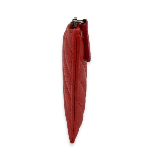 Chevron Wallet Long Pink in Calfskin, Silver hardware - Image 4