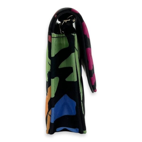 CC Floral Printed Mini Multi-colour Wallet On Chain in Fabric, Gold hardware - Image 4