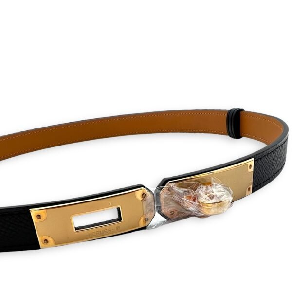 Kelly 18 Noir Belt in Epsom, Gold hardware - Image 4