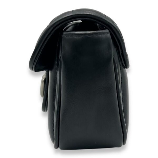GG Marmont Super Mini Black Shoulder Bag in Calfskin, Silver hardware - Image 4