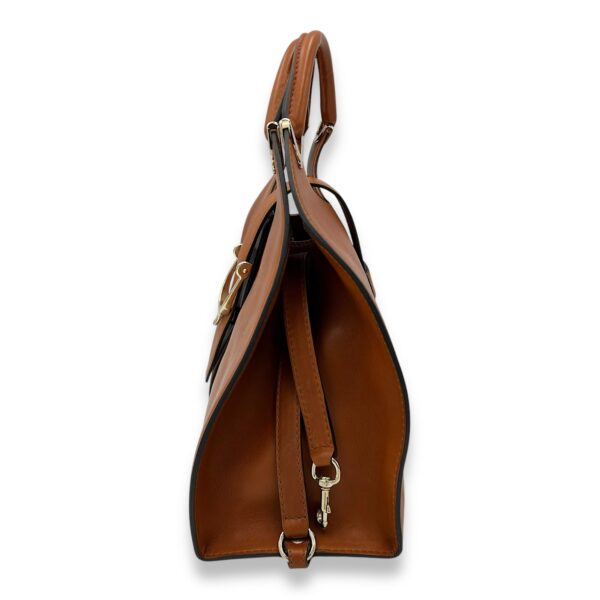 277514 Top Handle Bag Large Brown in Calfskin, Gold hardware - Image 4