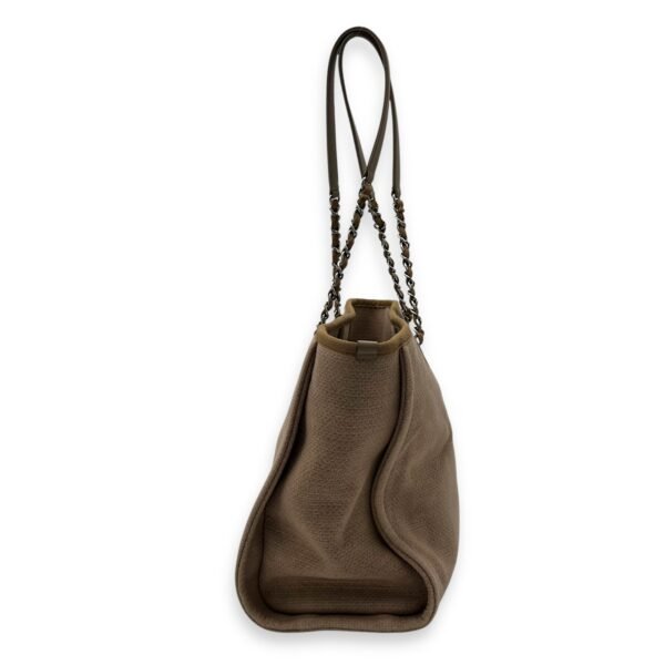 Deauville Tote Bag Brown in Canvas, Silver hardware - Image 4