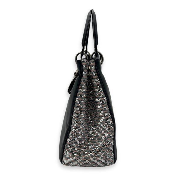 Diorissimo Blue Top Handle Bag in Calfskin, Silver hardware - Image 4
