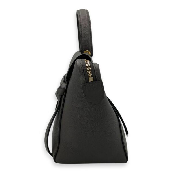 Belt Bag Top Handle Bag Micro Grey in Calfskin, Gold hardware - Image 4