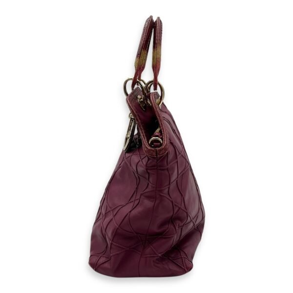 Granville Top Handle Bag Purple in Calfskin, Gold hardware - Image 4