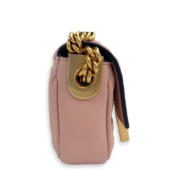 Baguette Nano Pink Wallet On Chain in Calfskin, Gold hardware - Image 4