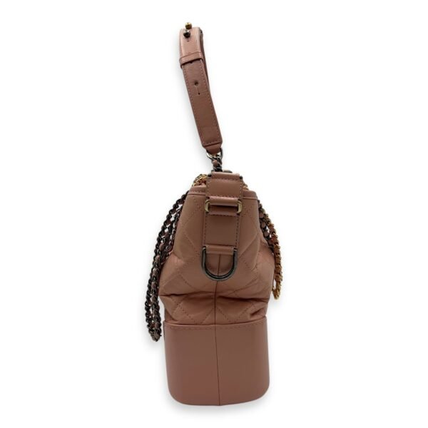 Gabrielle Crossbody Bag Medium Pink in Calfskin, Gold hardware - Image 4