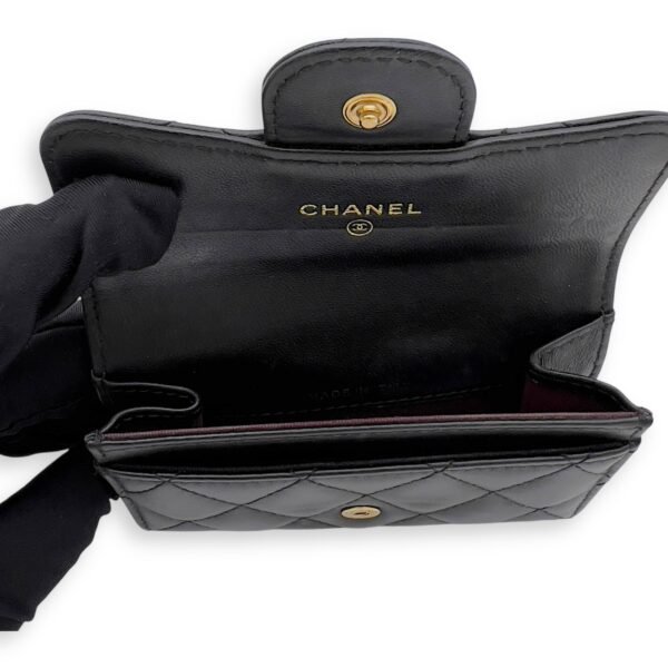 Classic Wallet Black in Lambskin, Gold hardware - Image 8