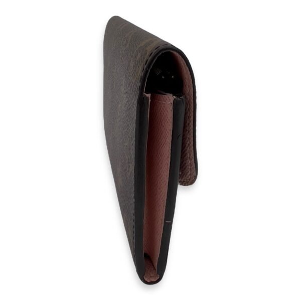 Emilie Long Brown Wallet in Monogram Coated Canvas, Gold hardware - Image 4
