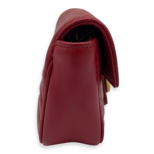GG Marmont Crossbody Bag Mini Red in Calfskin, Gold hardware - Image 4