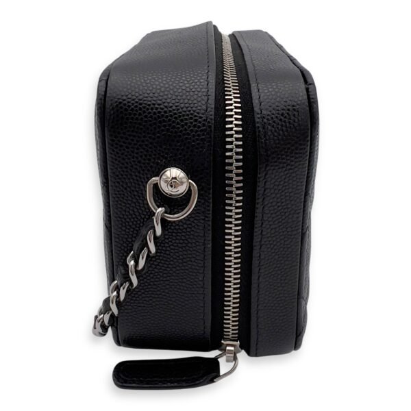 CC Camera Black Crossbody Bag in Caviar Leather, Silver hardware - Image 6