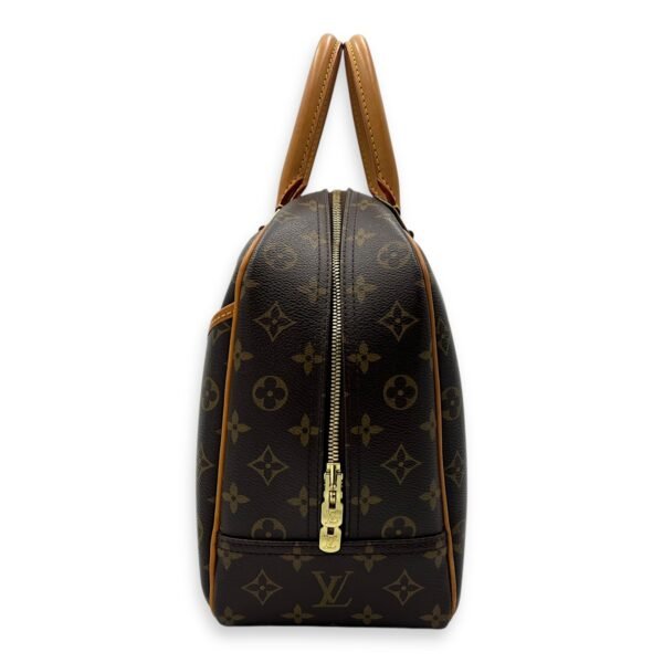 Deauville MM Brown Top Handle Bag in Monogram Coated Canvas, Gold hardware - Image 4