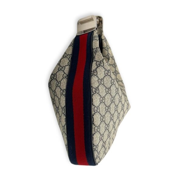 Attache Shoulder Bag Blue in Coated Canvas, Silver hardware - Image 4