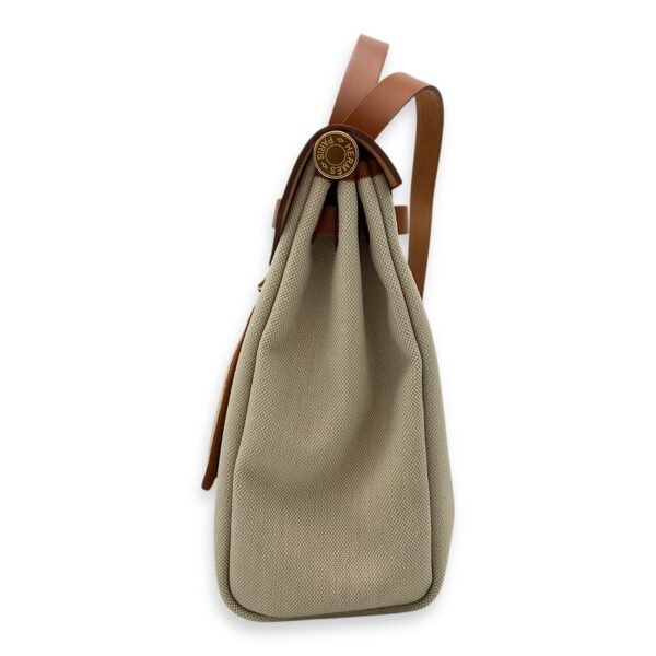 Herbag 31 Beton Top Handle Bag in Canvas, Gold hardware - Image 4