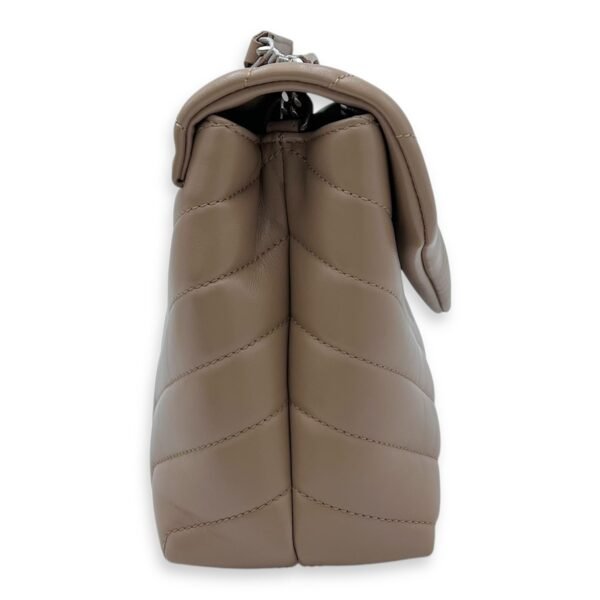 Loulou Small Beige Shoulder Bag in Calfskin, Silver hardware - Image 4