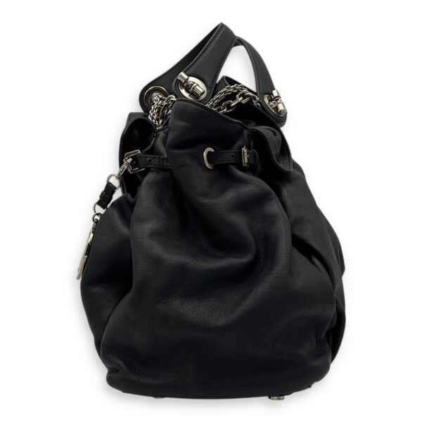 Le Trente Black Shoulder Bag in Calfskin, Silver hardware - Image 4