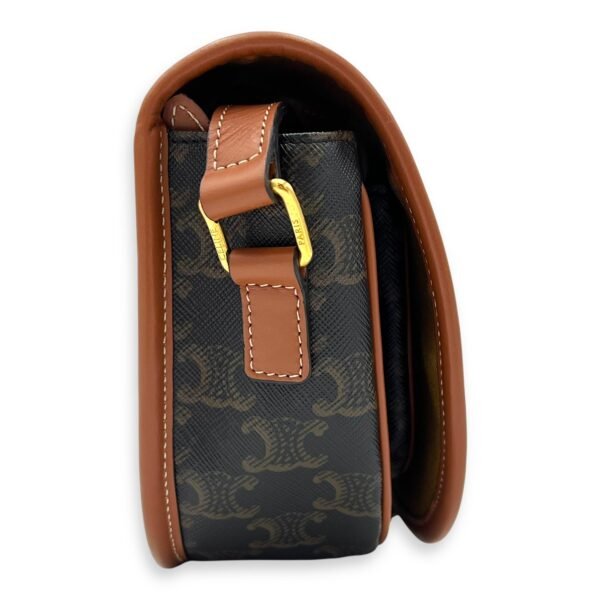 Folco Shoulder Bag Brown in Coated Canvas, Gold hardware - Image 4