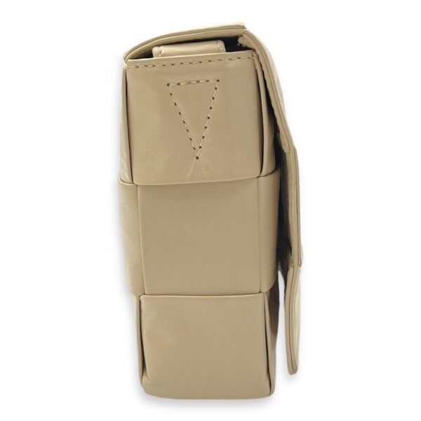 Cassette Crossbody Bag Beige in Calfskin, Silver hardware - Image 4
