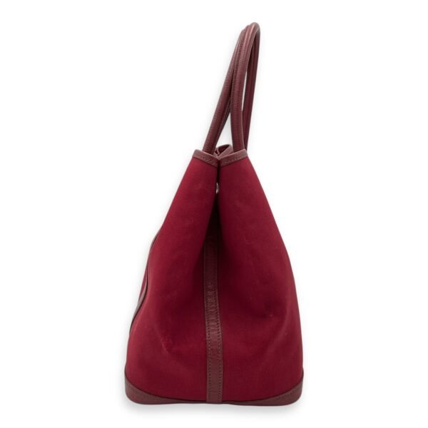 Garden Party 36 Rouge Imperial Top Handle Bag in Canvas, Silver hardware - Image 4