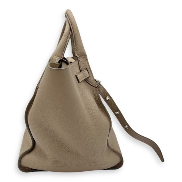 Big Top Handle Bag Grey in Calfskin, Silver hardware - Image 4