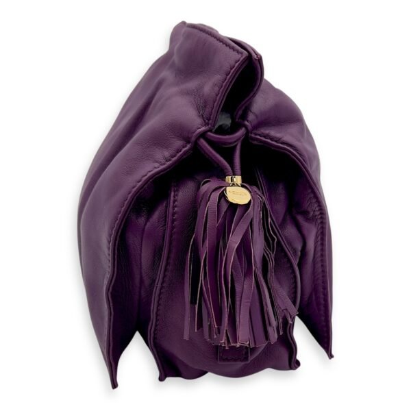 Flamenco Purple Crossbody Bag in Lambskin, Gold hardware - Image 6