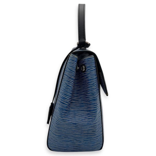 Cluny MM Blue Top Handle Bag in Epi Leather, Silver hardware - Image 6