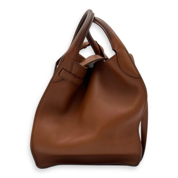 Big Top Handle Bag Brown in Calfskin, Silver hardware - Image 4
