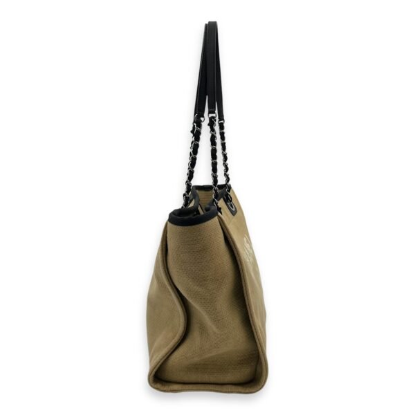 Deauville Tote Bag Beige in Canvas, Silver hardware - Image 4