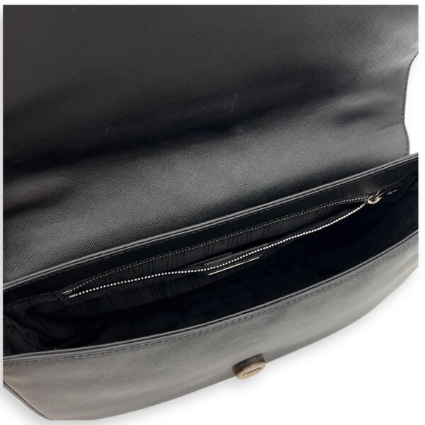 Gancini Shoulder Bag Black in Calfskin, Silver hardware - Image 6