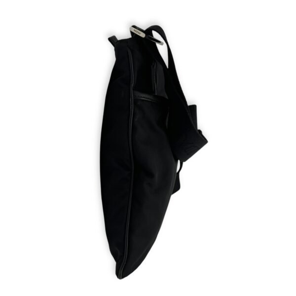 Logo Crossbody Bag Black in Nylon, Silver hardware - Image 4