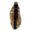 Glitter House Check Brown Shoulder Bag in Canvas, Silver hardware - Image 4