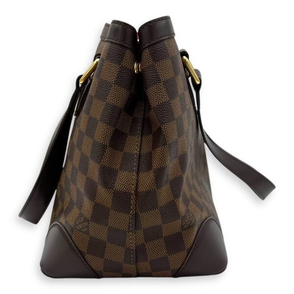 Hampstead Top Handle Bag PM Brown in Coated Canvas, Gold hardware - Image 4