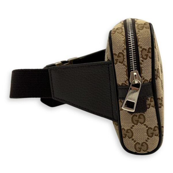 GG Belt Bag Brown in Canvas, Silver hardware - Image 4