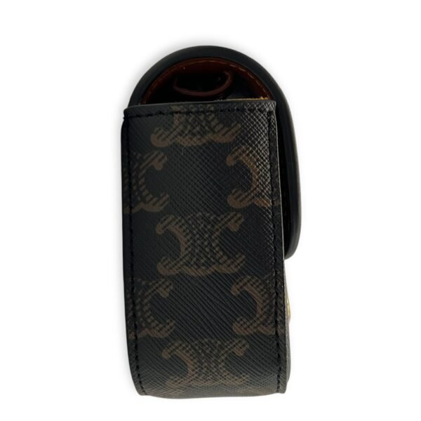 Claude Triomphe Mini Black Shoulder Bag in Coated Canvas, Gold hardware - Image 4