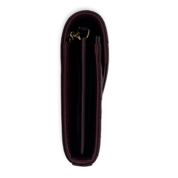 Cassandre Red Wallet On Chain in Calfskin, Gold hardware - Image 4