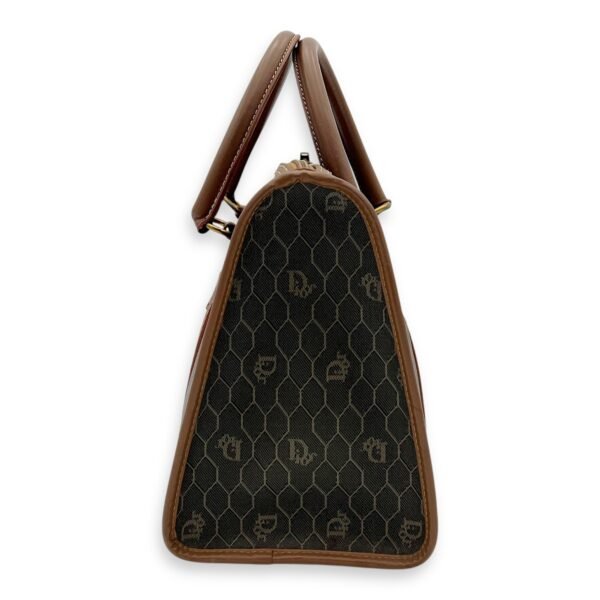 Honeycomb  Top Handle Bag Brown in Coated Canvas, Gold hardware - Image 4