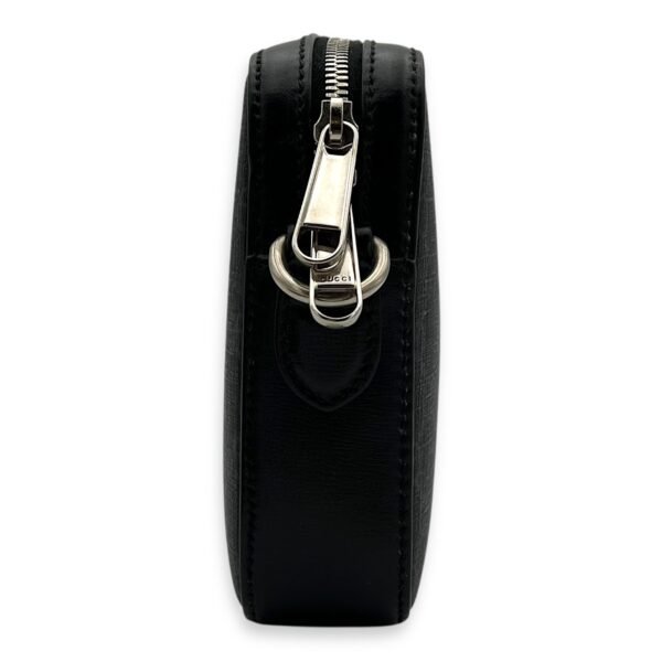 GG Supreme Black Crossbody Bag in Coated Canvas, Silver hardware - Image 4