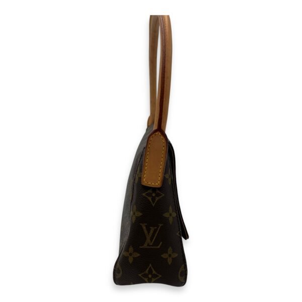 Looping Mini Brown Shoulder Bag in Monogram Coated Canvas, Gold hardware - Image 4