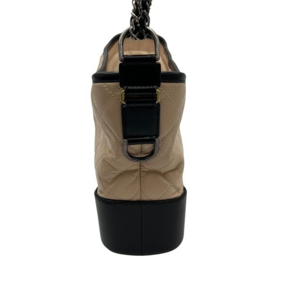Gabrielle Large Beige Shoulder Bag in Calfskin, Mixed hardware - Image 4