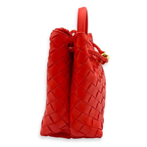 Andiamo Top Handle Bag Small Orange in Calfskin, Gold hardware - Image 4