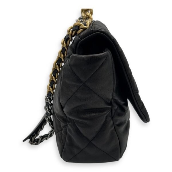C19 Maxi Black Shoulder Bag in Lambskin, Mixed hardware - Image 3
