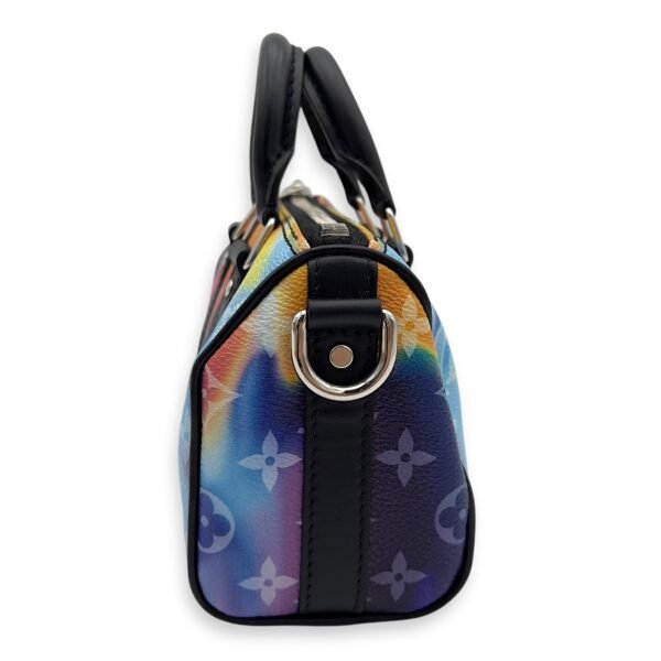 Keepall Crossbody Bag  Black in Coated Canvas , Silver Hardware - Image 6