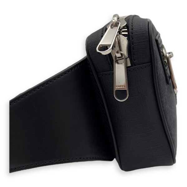 GG Supreme Black Belt Bag in Monogram Coated Canvas, Silver hardware - Image 4
