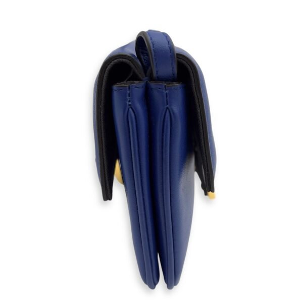 Baguette Blue Crossbody Bag in Calfskin, Gold hardware - Image 4