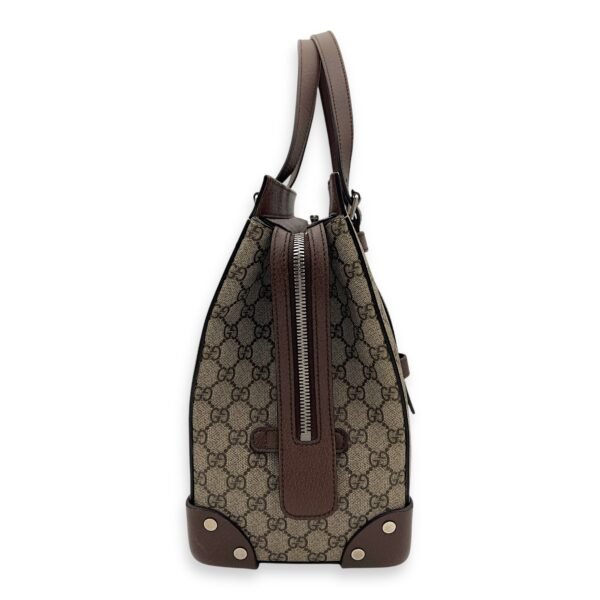 Guccissima Tote Bag Brown in Coated Canvas, Silver hardware - Image 7