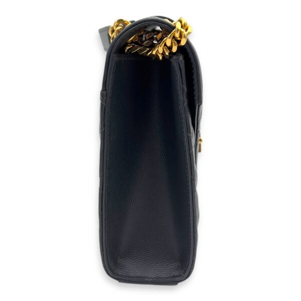 Envelope Shoulder Bag Grey in Caviar Leather, Gold hardware - Image 7