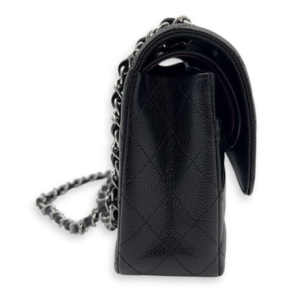 Classic Shoulder Bag Black in Caviar Leather, Silver hardware - Image 6