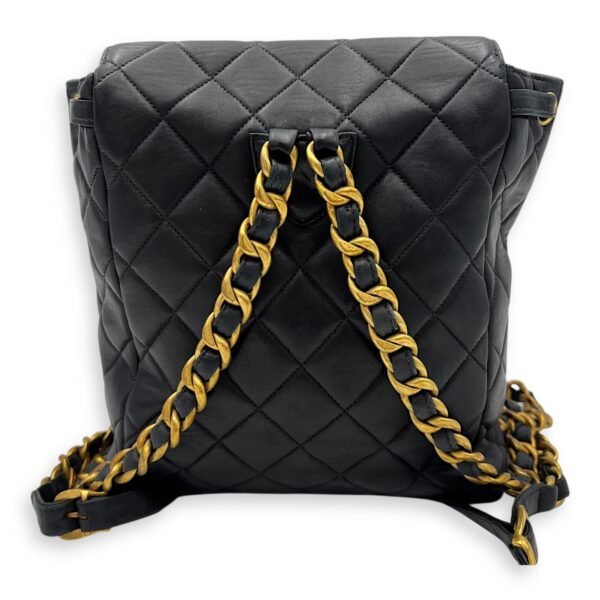 Duma Backpack Black in Calfskin, Gold hardware - Image 4
