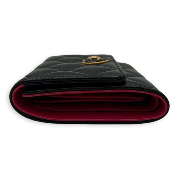 CC Heart Black Wallet in Lambskin, Gold hardware - Image 8
