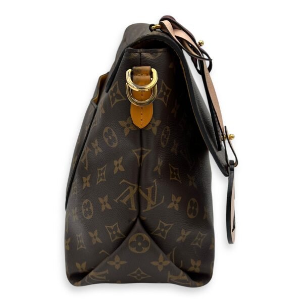Beaubourg MM Brown Top Handle Bag in Monogram Coated Canvas, Gold hardware - Image 6